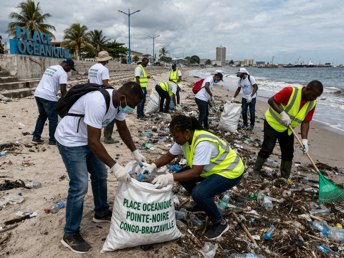 Nettoyage des déchets à la plage