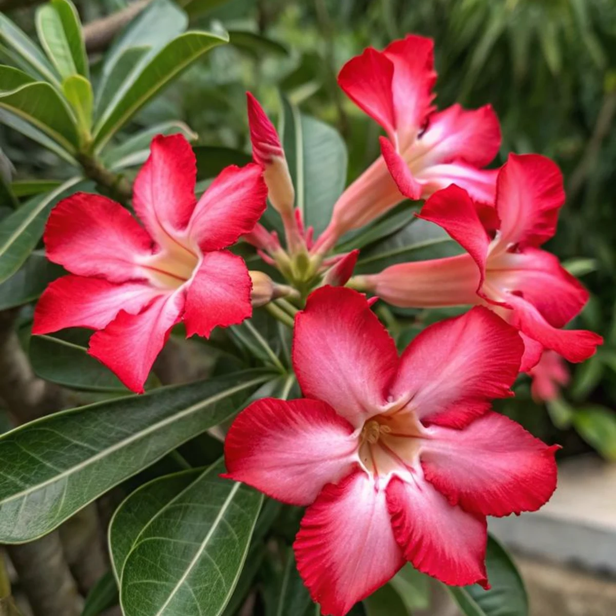 Rose du désert (Adenium rouge et rose)
